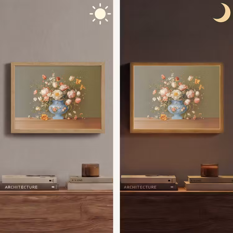 Neutral - Bloemen - Boeket - Vaas Light Box met batterij (Wandlamp) middel -sfeer3