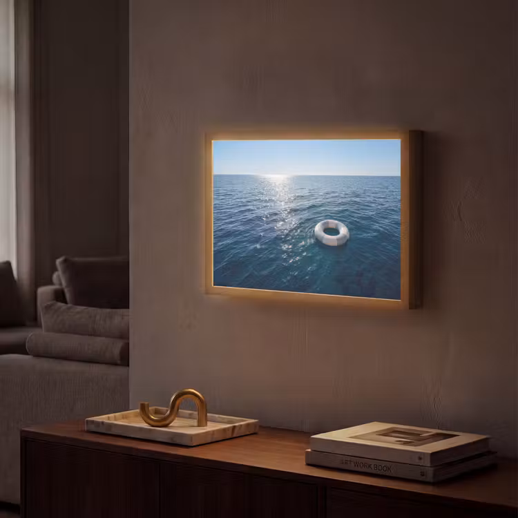 Oceaan - Zwemband - Horizon Light Box met batterij (Wandlamp) middel -sfeer1