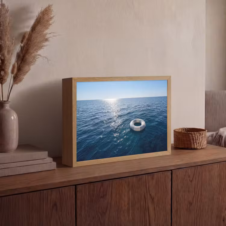 Oceaan - Zwemband - Horizon Light Box met batterij (Wandlamp) middel -sfeer2
