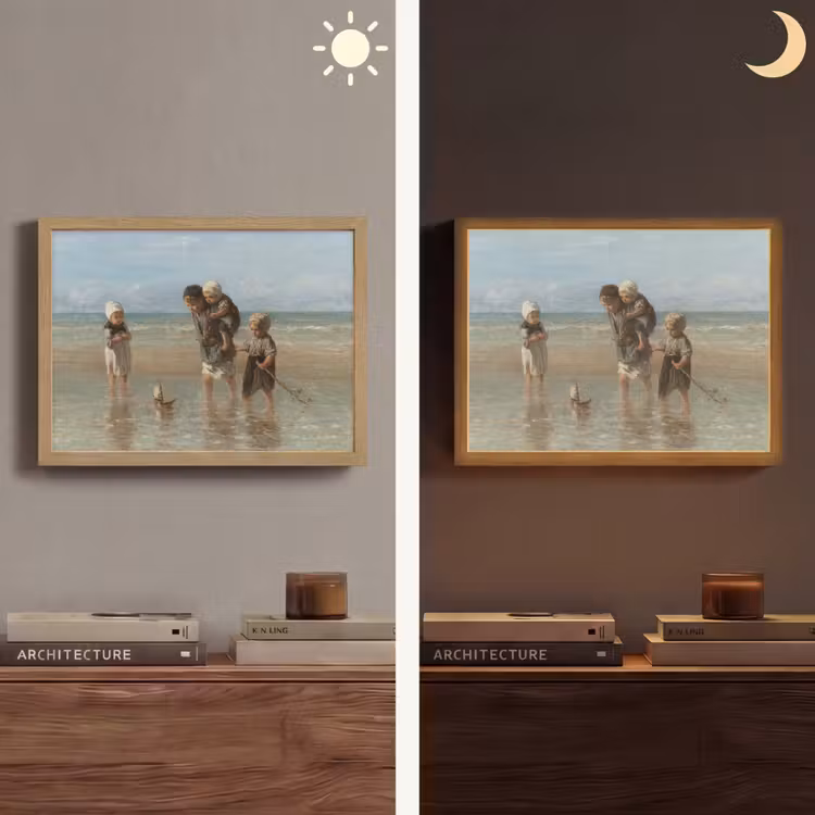 Oude meesters - Kunst - Kinderen der zee - Jozef Israëls Light Box met batterij (Wandlamp) middel -sfeer3