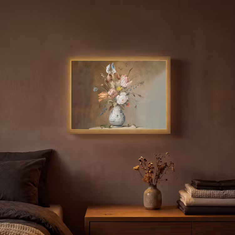 Oude meesters - Bloemen - Balthasar van der Ast Light Box met batterij (Wandlamp) middel -sfeer4