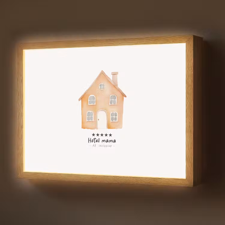 Oranje - Huisje - Quote - Hotel Light Box met batterij (Wandlamp) middel -z3d_website