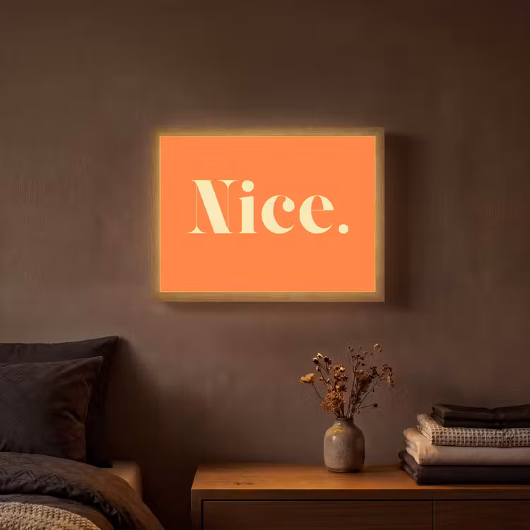 Oranje - Gebroken wit - Nice Light Box met batterij (Wandlamp) middel -sfeer4