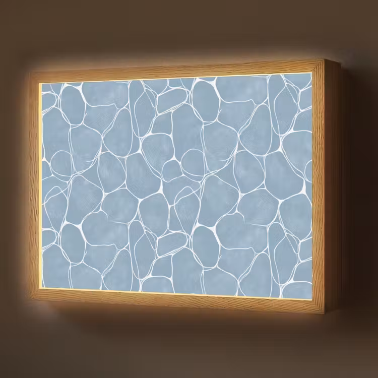Organisch - Patroon - Blauw Light Box met batterij (Wandlamp) middel 907 -z3d_website