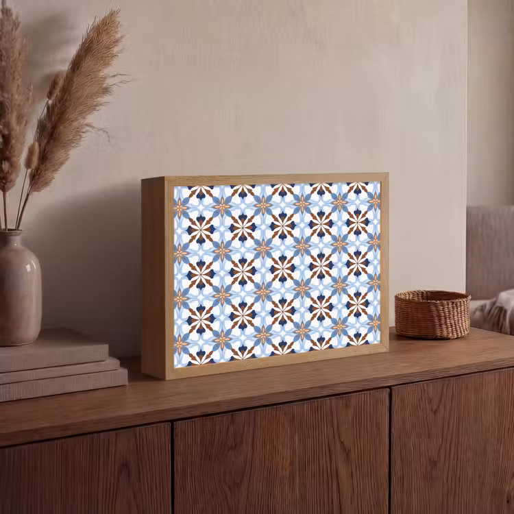Ornament - Tegel - Kleurrijk Light Box met batterij (Wandlamp) middel 907 -sfeer2