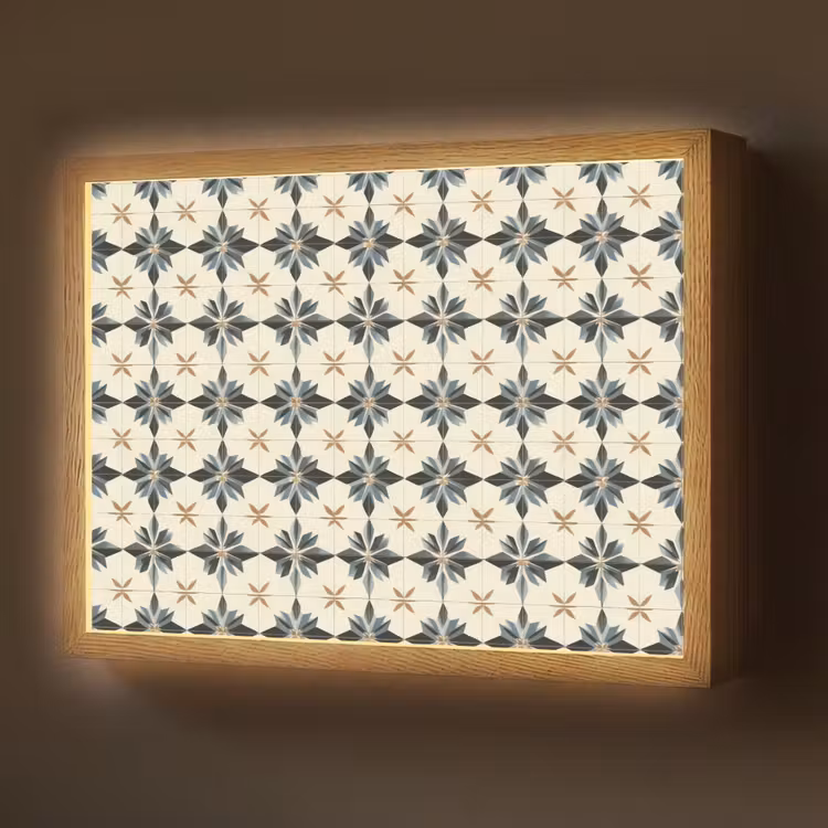 Sierlijk - Ornament - Blauw Light Box met batterij (Wandlamp) middel 907 -z3d_website