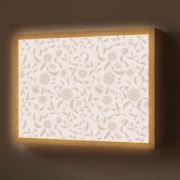 Sierlijk - Bloemen - Beige Light Box met batterij (Wandlamp) middel 907 -z3d_website