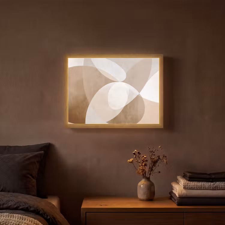 Ovale vormen - Transparant - Zachte overgang Light Box met batterij (Wandlamp) middel -sfeer4