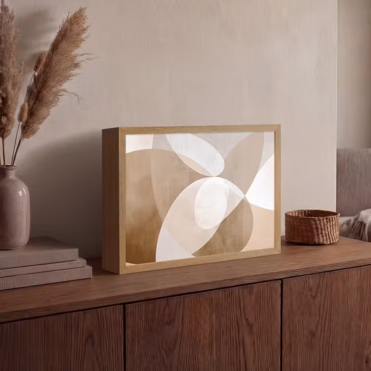 Ovale vormen - Transparant - Zachte overgang Light Box met batterij (Wandlamp) middel -sfeer2