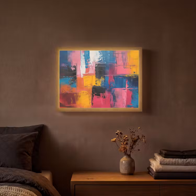 Verflook - Kunst - Modern - Abstract Light Box met batterij (Wandlamp) middel -sfeer4