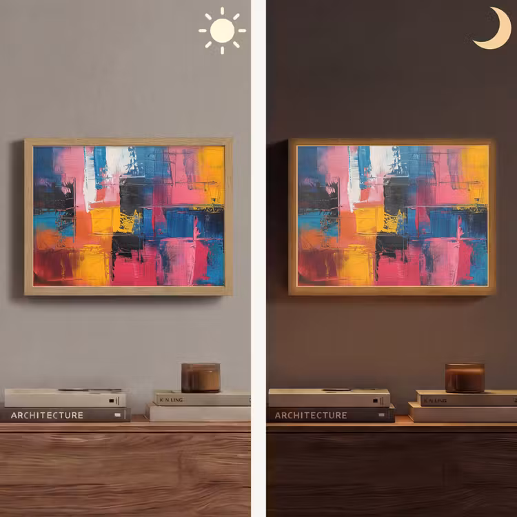 Verflook - Kunst - Modern - Abstract Light Box met batterij (Wandlamp) middel -sfeer3