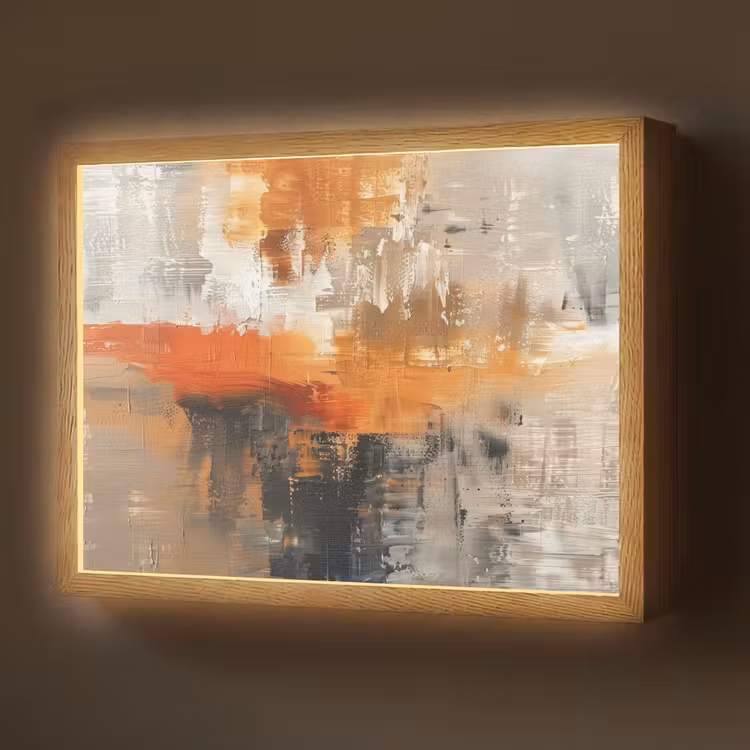 Verf - Patroon - Modern - Kunst Light Box met batterij (Wandlamp) middel -z3d_website