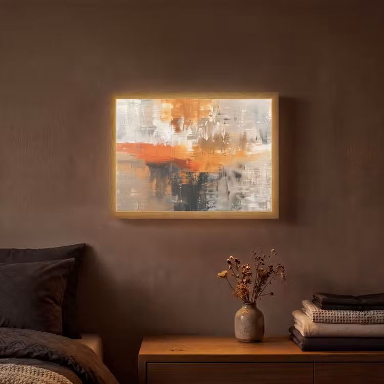 Verf - Patroon - Modern - Kunst Light Box met batterij (Wandlamp) middel -sfeer4