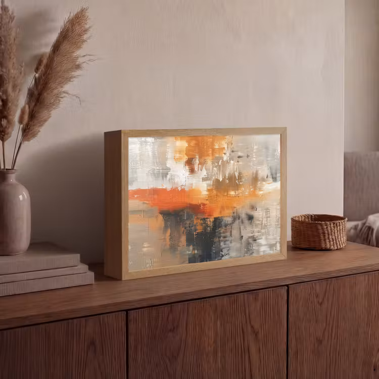 Verf - Patroon - Modern - Kunst Light Box met batterij (Wandlamp) middel -sfeer2