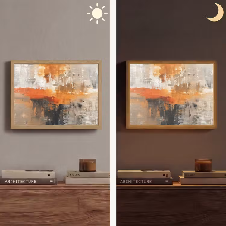 Verf - Patroon - Modern - Kunst Light Box met batterij (Wandlamp) middel -sfeer3