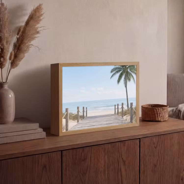 Palmbomen - Pad - Horizon Light Box met batterij (Wandlamp) middel -sfeer2