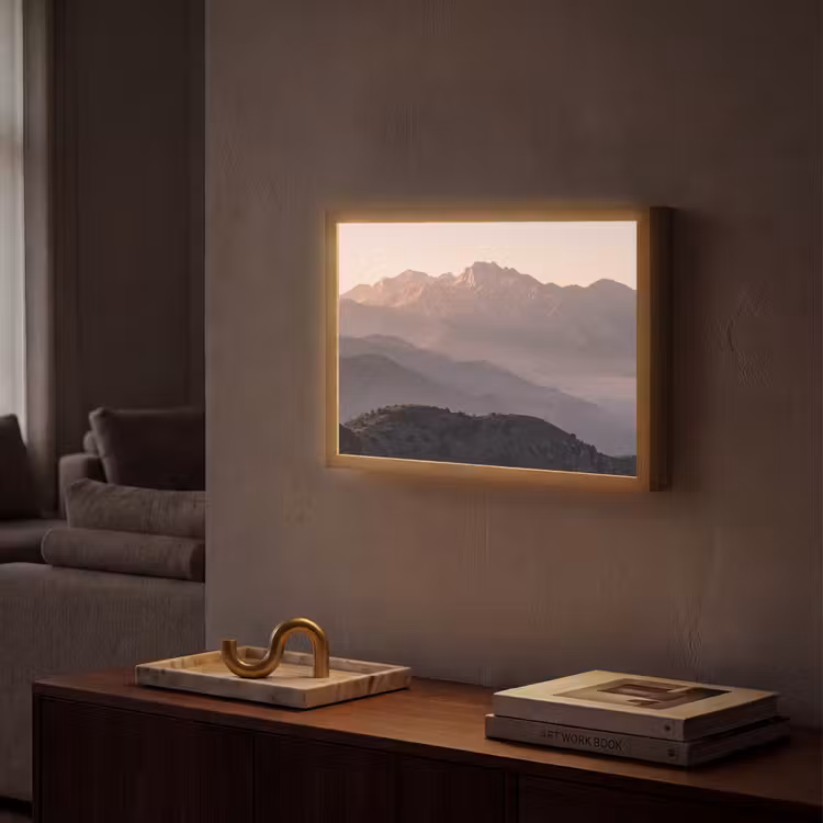 Panorama - Landschap - Bergen Light Box met batterij (Wandlamp) middel -sfeer1