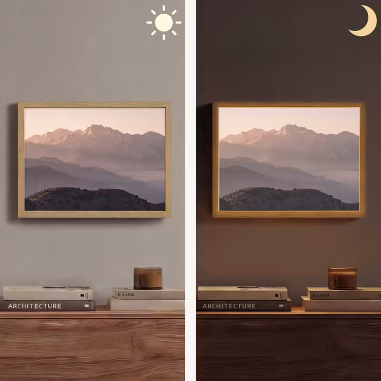 Panorama - Landschap - Bergen Light Box met batterij (Wandlamp) middel -sfeer3