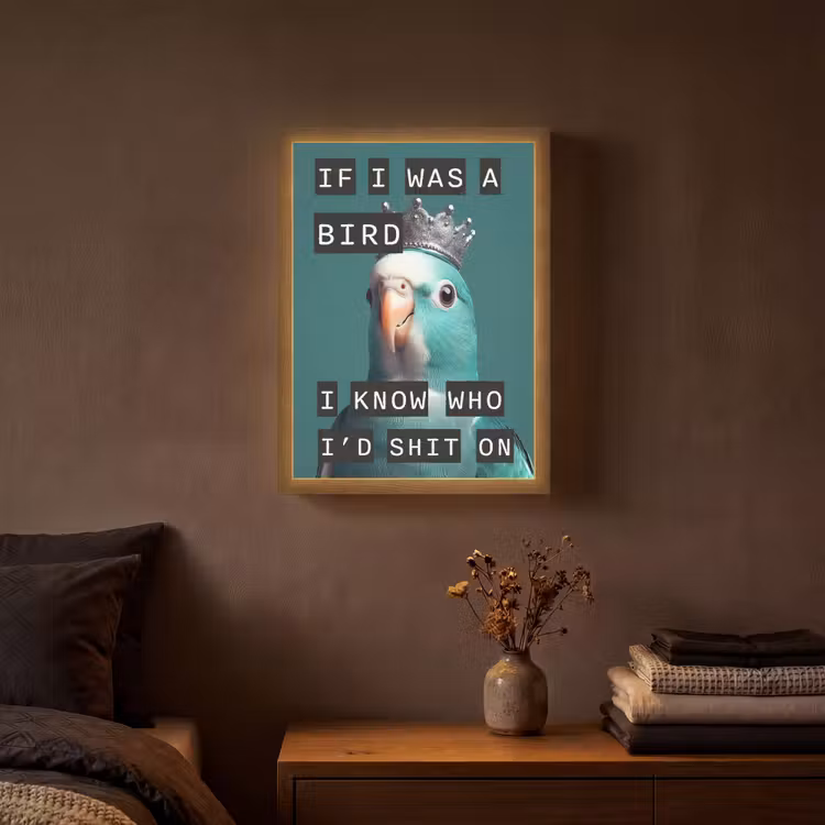 Parkiet - Turquoise - Quotes - Decoratie Light Box met batterij (Wandlamp) middel -sfeer4
