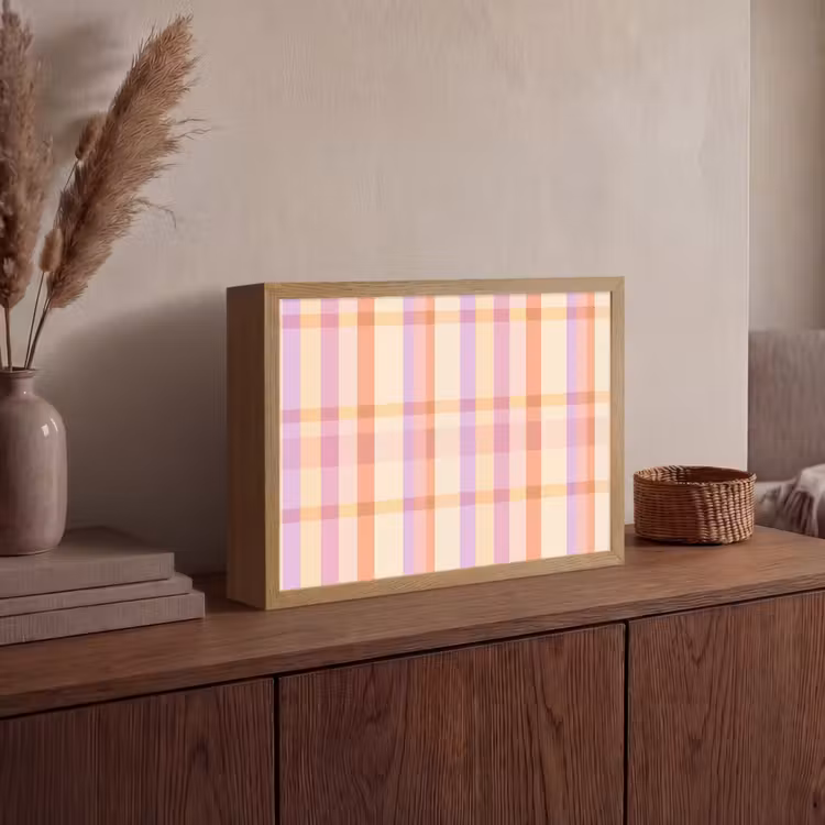 Pastel - uitpatroon - Geometrisch Light Box met batterij (Wandlamp) middel 907 -sfeer2