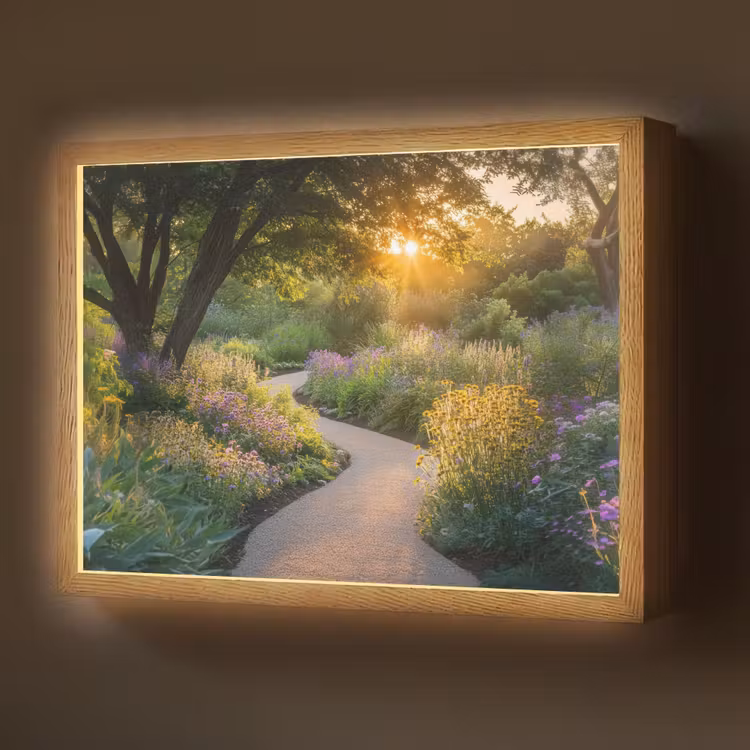 Pad - Bloemen - Park Light Box met batterij (Wandlamp) middel -z3d_website