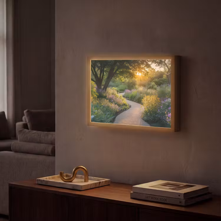 Pad - Bloemen - Park Light Box met batterij (Wandlamp) middel -sfeer1