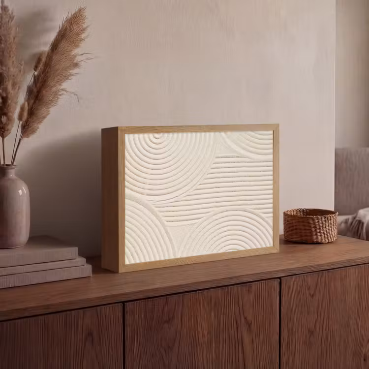 Patroon - Abstract - Wit Light Box met batterij (Wandlamp) middel -sfeer2