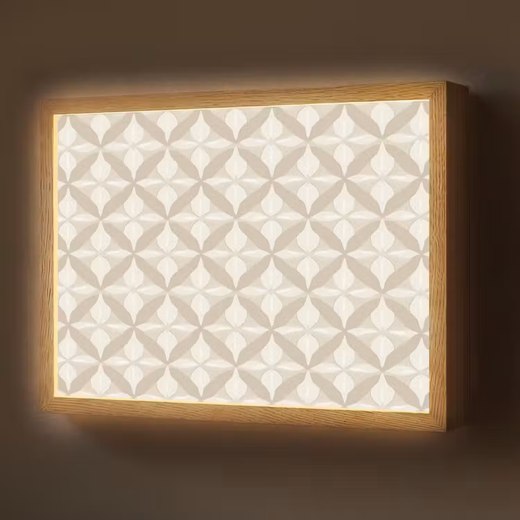 Patroon - Klassiek - Beige Light Box met batterij (Wandlamp) middel 907 -z3d_website