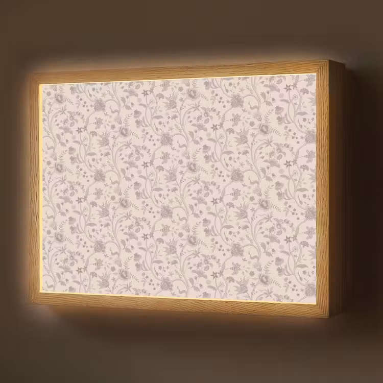 Patroon - Bloemen - Paars Light Box met batterij (Wandlamp) middel 907 -z3d_website