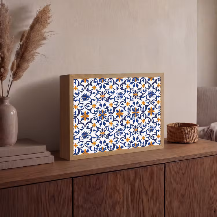 Patroon - Modern - Kleurrijk Light Box met batterij (Wandlamp) middel 907 -sfeer2
