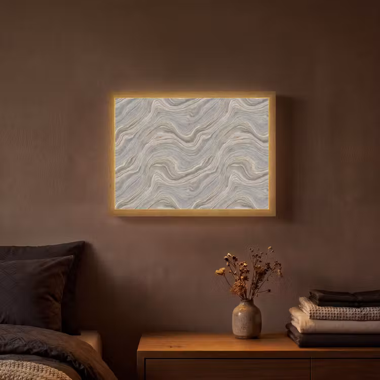 Patroon - Sereen - Paars - Groen Light Box met batterij (Wandlamp) middel 907 -sfeer4
