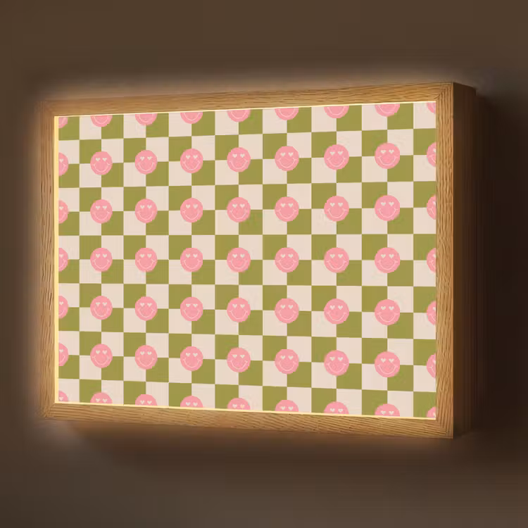 Patroon - Smileys - Blokken Light Box met batterij (Wandlamp) middel 907 -z3d_website