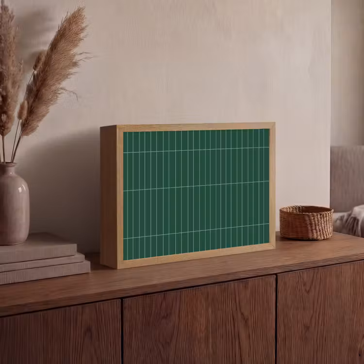 Patroon - Tegels - Donkergroen Light Box met batterij (Wandlamp) middel 907 -sfeer2