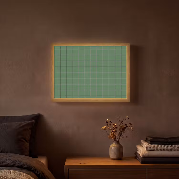Patroon - Tegels - Groen Light Box met batterij (Wandlamp) middel 907 -sfeer4