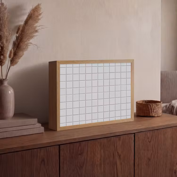 Patroon - Tegels - Licht - Grijs Light Box met batterij (Wandlamp) middel 907 -sfeer2