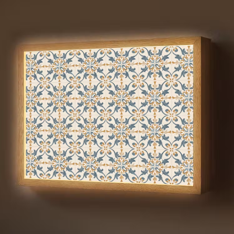 Patroon - Klassiek - Kleurrijk Light Box met batterij (Wandlamp) middel 907 -z3d_website