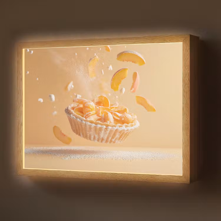 Peach - Eten - Taart - Oranje Light Box met batterij (Wandlamp) middel -z3d_website
