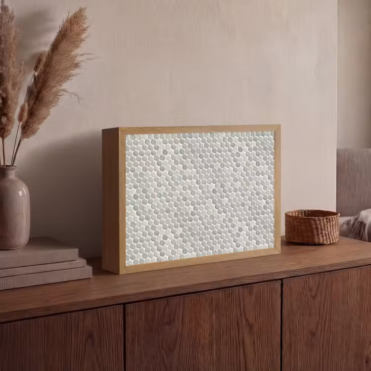 Penny - Mozaïek - Lichtgrijs Light Box met batterij (Wandlamp) middel 907 -sfeer2