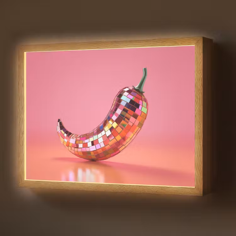 Peper - Disco - Rood - Glitter Light Box met batterij (Wandlamp) middel -z3d_website