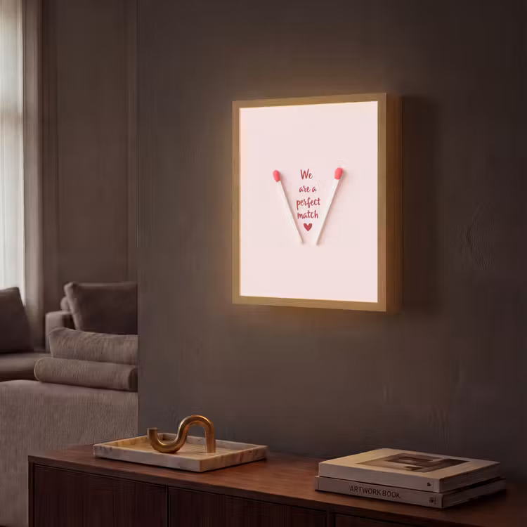 Perfect - Minimalistisch - Valentijn Light Box met batterij (Wandlamp) middel -sfeer1