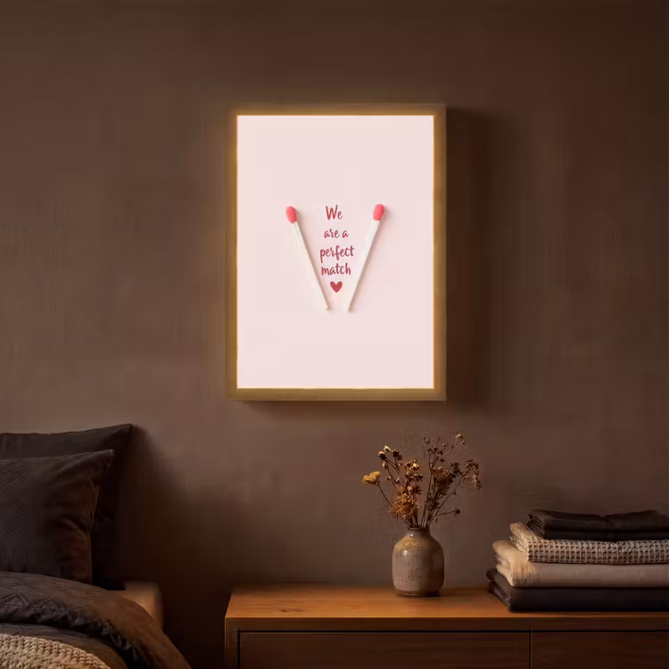 Perfect - Minimalistisch - Valentijn Light Box met batterij (Wandlamp) middel -sfeer4