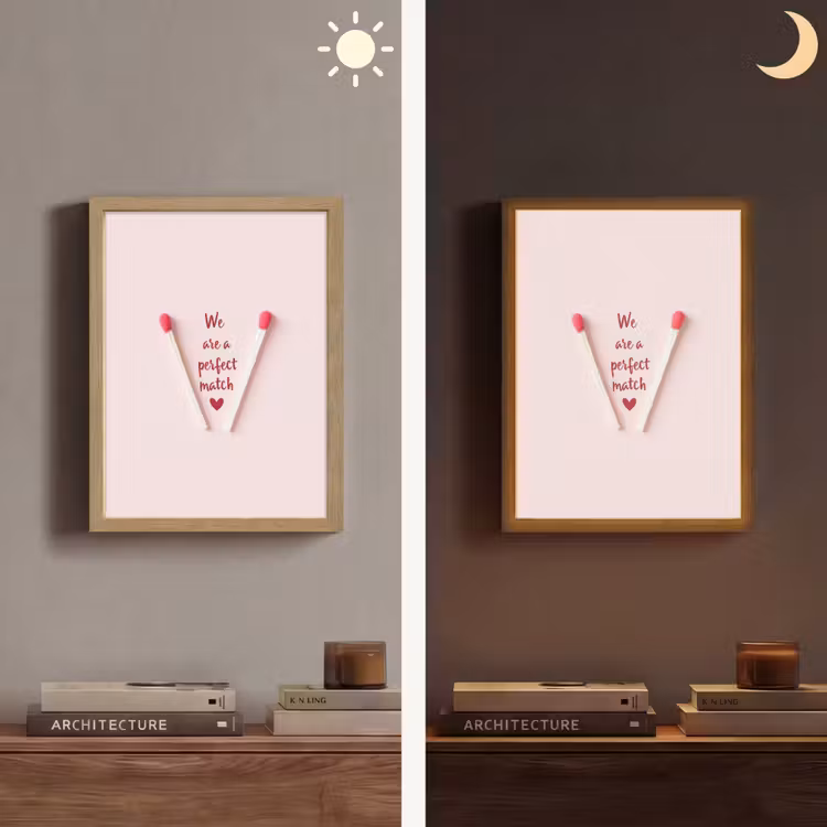 Perfect - Minimalistisch - Valentijn Light Box met batterij (Wandlamp) middel -sfeer3