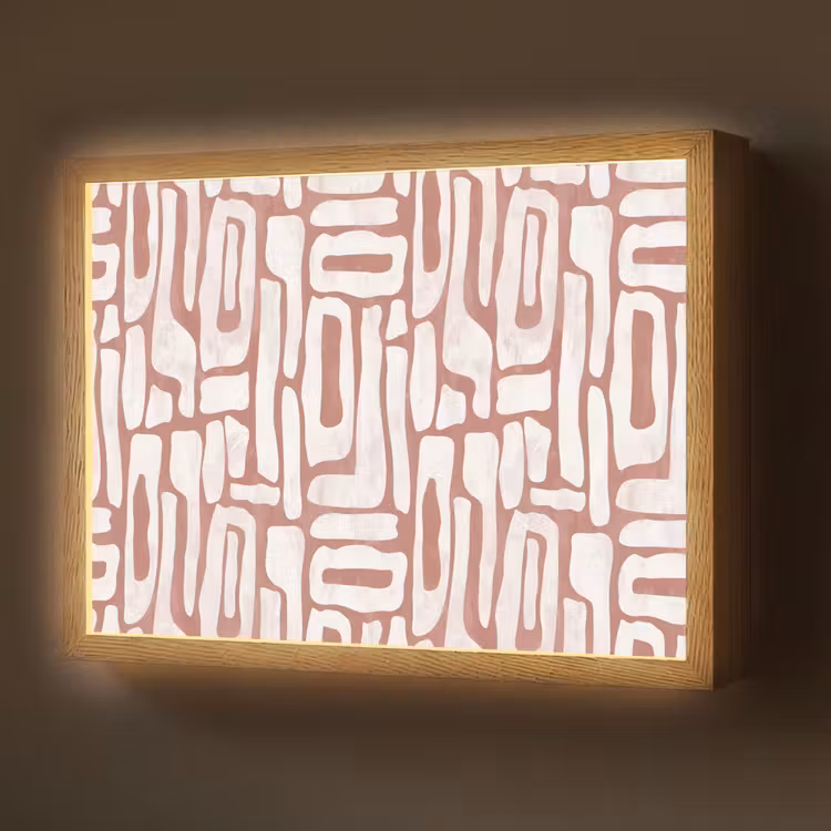 Roze - Wit - Organisch Light Box met batterij (Wandlamp) middel 907 -z3d_website