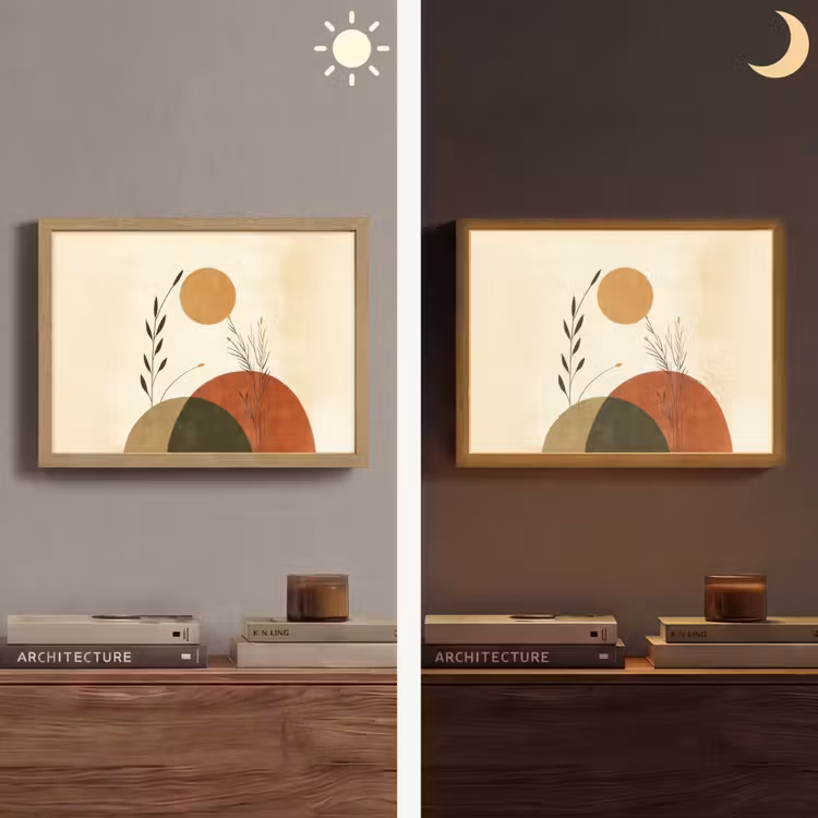 Planten - Abstract - Vormen Light Box met batterij (Wandlamp) middel -sfeer3
