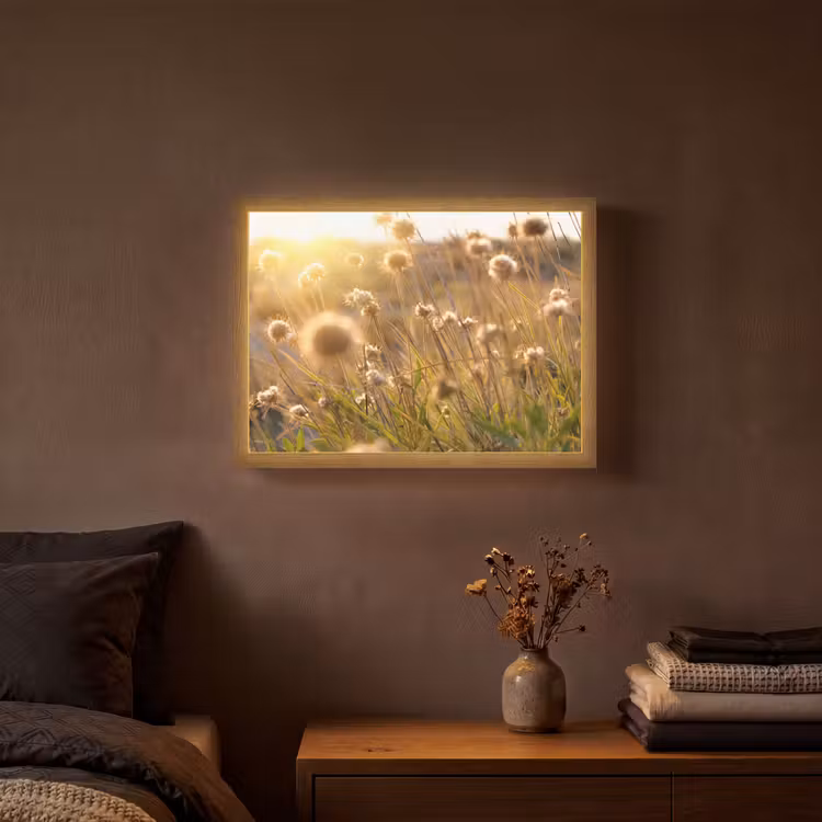 Planten - Natuur - Bloemen - Zon - Horizon Light Box met batterij (Wandlamp) middel -sfeer4