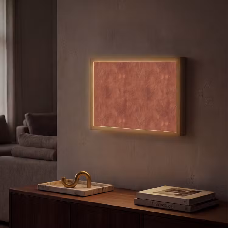 Stucwerk - Textuur - Terracotta Light Box met batterij (Wandlamp) middel 907 -sfeer1