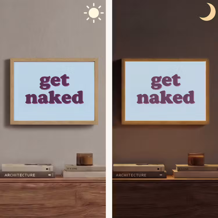 Speels - Boodschap - Blauw Light Box met batterij (Wandlamp) middel -sfeer3