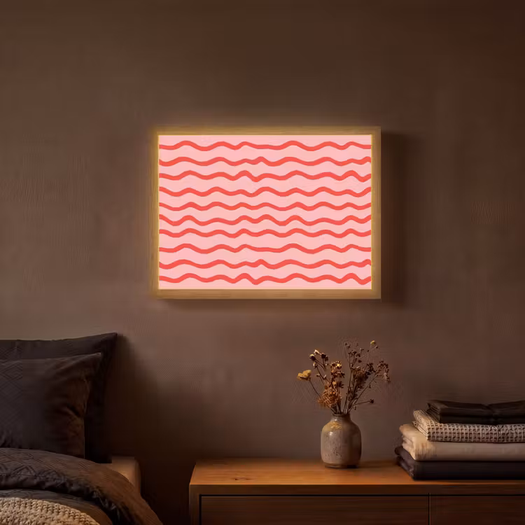 Speels - Patroon - Rood Light Box met batterij (Wandlamp) middel 907 -sfeer4
