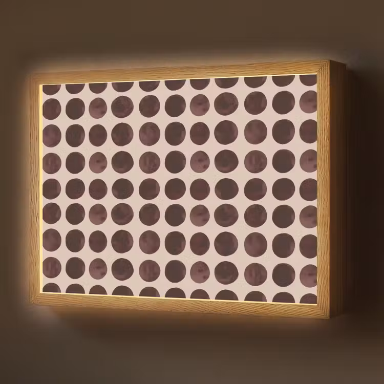 Stippen - Patroon - Bruin Light Box met batterij (Wandlamp) middel 907 -z3d_website