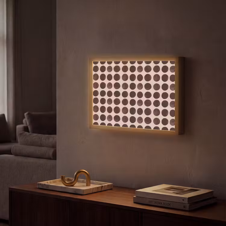 Stippen - Patroon - Bruin Light Box met batterij (Wandlamp) middel 907 -sfeer1